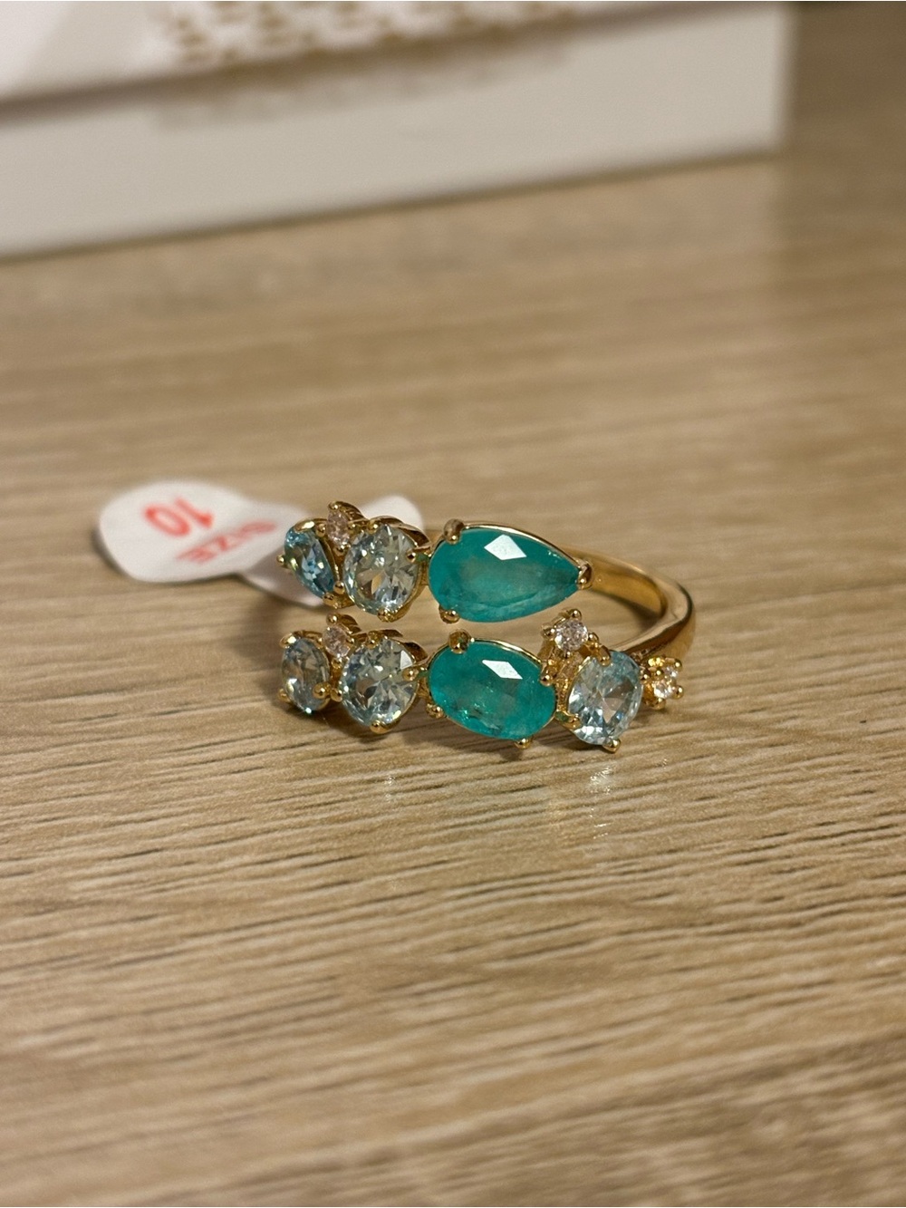 Bomb Party RG60634 Moonlit Dreamscape Blue Topaz CZ Ring Size 10